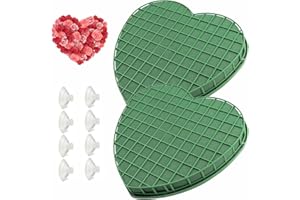 HXXWEUS Coeur en Mousse à Fleurs, Lot de 2 Pièces Coeur en Mousse à Fleurs, 31 cm Mousse pour Arrangement Floral, Mousse Florale Humide, Peut Etre Utilisé pour Les Fêtes, Les Cadeaux