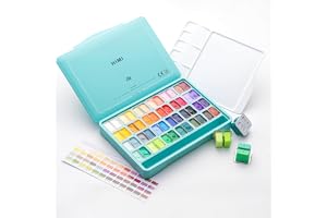 HIMI Twin Cup gelé gouache färgset, 48 färger 12 g, gelé kopp design, giftfri färg för duk och papper, konsttillbehör för pro