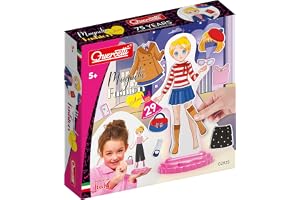 Quercetti Magnetiskt mode Anna, Magnetiska kläddockor med 29 kläder, magnetiskt spel för barn 5+ år, pedagogiska och kreativa spel, 5-åriga tjejspel, presentidé