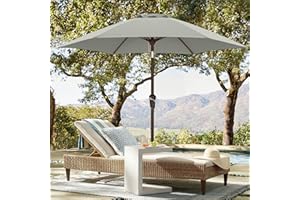 ABCCANOPY 230cm Sonnenschirm im Freien Wasserabweisende Bespannung -Gartenschirm Marktschirm,hellgrau