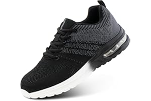 Hitmars Laufschuhe Herren Damen Turnschuhe Sportschuhe Leicht Atmungsaktiv Sneakers Outdoor Fitness Jogging Schwarz Grau Blau Rot EU 36-48