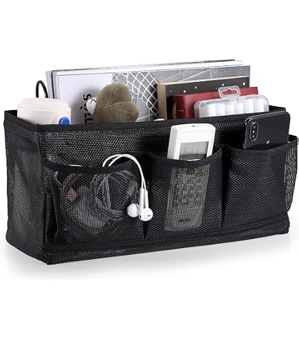 Organizador De Cama Colgante Con 7 Bolsillos - Bolsa De Almacenamiento Para Cama, Mesita Y Oficina, Color Gris