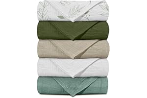 SOARWG KIDS Salviette in mussola per neonati, per neonati, per neonati e ragazze, confezione da 5 pannolini traspiranti e di garza, per neonati 006