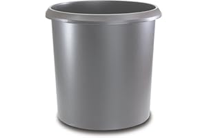 GUTENBERG PASSATOIA Allrounder cestino rotondo Bidone delle immondizie con manico, plastica resistente, 18 L 18 l grau