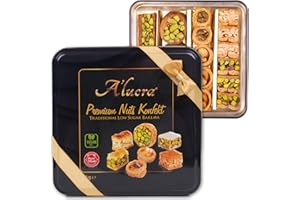‎A’LUCRA A’lucra 250 g Premium Nuts Konfekt - Traditionell low Sugar Baklava - hochwertige Geschenkverpackung mit einer Schleife - Hand Made mit den besten Zutaten & hohem Nuss Anteil - 100% Vegan