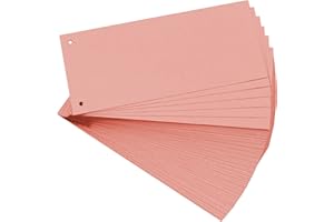 Exacompta - Ref 13435B - Forever Collection - Recycled Punched Card Dividers - 105 x 240mm, Pre-Punched for Folders or Files, Plain Recycled 180gsm Card - Pink (100 Pack)