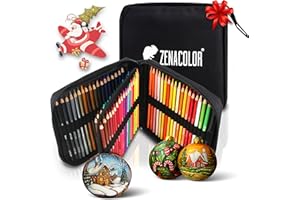 Zenacolor - 72 Matite Colorate Professionali, con Custodia - Pastelli Colorati Set di 72 Colori Unici - Disegno, Schizzo, Colorazione - Per Adulti o Bambini