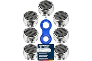 M. ROSENFELD HOME Prodotto Italiano - Aeratore Rubinetto M24 per Cucina e Bagno (7 Pezzi) Premium - Filtrare e Risparmiare Acqua con High-Tech Rompigetto Rubinetto - Flusso d'acqua 5 Liters/m - Anticalcare Filtri