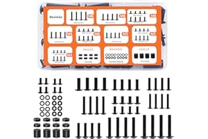 Nivithi Kit Vis VESA/Montage TV (Noir/Fer) M4/M5/M6/M8+Rondelles/Entretoises.Compatible Supports Mural&TV-Standfüße,Vis de Remplacement Universel