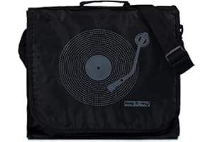 Strand Clothing Borsa Da Spalla – Giradischi : Keep It Vinyl - Retro Vintage Stile - Messenger DJ Record Records Disco In Vinile LP Shoulder Messenger Bag