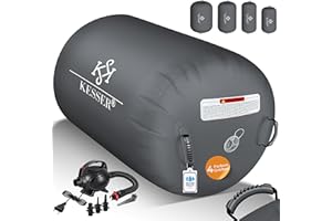 ‎KESSER KESSER® Aufblasbare Airtrack | inkl. Tragetasche & elektr. Luftpumpe | Barrel Tumbling, Yoga, Fitnessmatte, Trainingshilfe, Turnmatte, Balance Trainer, Sportmatte, Gymnastikmatte, Workout
