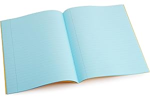 Crossbow Education Dyslexia Tinted Exercise Books - A4-10mm lined with margin - Aqua (10 Pack)