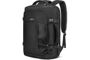 ZOMFELT Reiserucksack für Herren und Damen, 15,6 Zoll Laptop Rucksack Wasserabweisend, Rucksack handgepäck Flugzeug, Travel Backpack handgepäck rucksack für Business Arbeit College Tasche, Schwarz