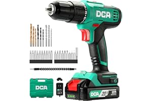 DCA 20V Cordless Hammer Drill Set, 40 N.m Torque, 13mm Keyless Chuck, 22500 IPM, 2 Variable Speeds, 18+1+1 Position, Power Impact Drill with 29 Drill/Driver Bits for Brick, Metal, Wood ADJZ2035i13