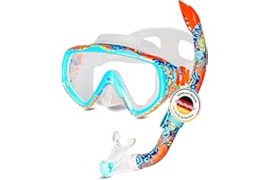 Zestaw do nurkowania AQUAZON ELBA, zestaw do nurkowania, włącznie z okularami do nurkowania i fajką dla dzieci, młodzieży od 7-14 lat i pań