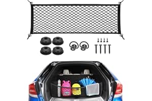 Fit4drive 90 x 30 cm Gepäcknetz Auto Kofferraumnetz für Auto Ladungssicherung, Kofferraum Netz Gepäck Organizer die Aufbewahrung von Ladung, Kleinwaren, Werkzeugen im Stamm von SUVs, Limousinen, Trans