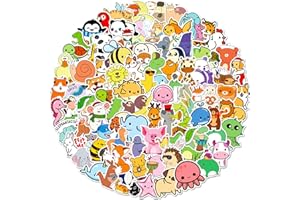 Habett Aufkleber Kinder, 100 Stück Stickers for Kids Vinyl Wasserfeste Tier Stickers Set für Water Bottle, Auto, Skateboards, Laptop, Kühlschränke, Fahrräder, Gepäck, Telefon und mehr