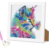 GHHKUD Kit Diamond Art Per Bambini Con Cornice - Quadro 5D Fai Da Te 17,8x17,8 Cm, Per Ragazzi E Ragazze 6-12 Anni
