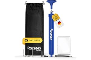 ‎RACETEX Racetex Ballpumpen Set [inkl. Zubehör] aus wetterfesten PVC-Material - Ballpumpe Fußball mit nützlichen Tragebeutel - Luftpumpe Ball für alle Sportbälle