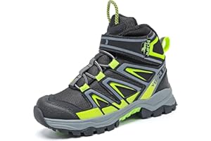 JMFCHI Winterschuhe Kinder Schneestiefel Jungen Warm Gefütterte Mädchen Wanderstiefel Mid Trekkingschuhe Outdoor rutschfest