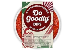 Do Goodly Dips Roasted Red Pepper - 6 x 150g Dips - Plant Based, Nothing Artificial & No Added Sugar. Dairy & Gluten Free - Only 53 Calories Per Serving