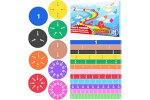 Meetory 134 Pcs Magnetic Fraction Tiles & Fraction Circles - Math Manipulatives for Preschool Elementary School Educational Resources Classroom Educational Kit