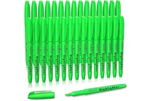 Shuttle Art Evidenziatori a Penna, 30 Pack Set Evidenziatori Colori Brillanti, Punta a Scalpello Asciugatura Rapida Evidenziatore Verdi Non-Tossico per Adulti Bambini Evidenziare Casa Scuola Ufficio