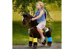 PonyCycle Oficial Premium Modelo K Montar a Caballo Juguete de Peluche Caminar Animales mecánicos Pony Juguete Caballo marrón Chocolate Tamaño 3 para 3-5 años Tamaño pequeño K35