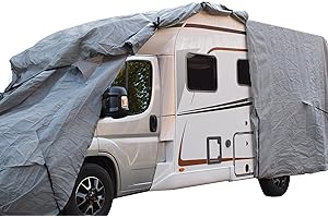GreenYard® Funda Protectora para autocaravanas con reflectores, Transpirable y Resistente a la Intemperie, Talla XL (870 x 235 x 275 cm)