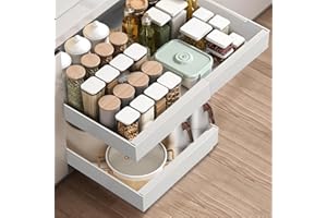 SOLVANT Teleskopschublade, Ausziehbare Schublade KüChe,KüChenschrank Organizer für KüChenschräNke, Schubladen Organizer,Kein Bohren und Nageln Erforderlich KüChenschublade