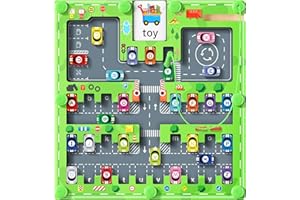 Pourbibi Montessori Toys for 3 4 5 Year Old Boys Girls, Wooden Magnetic Alphabet Maze Puzzle Board Sensory Toys for Toddlers Preschool Learning, Car Fine Motor Skills Toys Gift for 3+ Years Old Kids