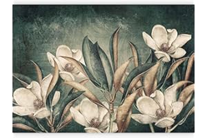 murando Carta da parati Tropicale Natura 400x280 cm Fotomurali in TNT Murale alla moda Decorazione da Muro XXL Poster Gigante Design Carta per pareti Fiori Aspetto concreto Grigio b-C-10176-a-c