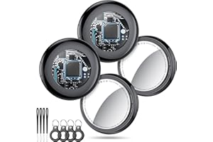 Tukio Air Tags 4er Pack Schwarz, Smart Key Finder Kompatibel mit Apple Wo ist? APP (iOS NUR), Air tagg für Schlüssel/Taschen, Koffer-Tracker mit Austauschbarer Batterien, Kleine Elektronik Tracker