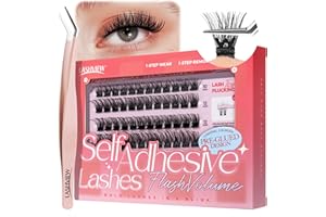 ‎LASHVIEW LASHVIEW Selbstklebende Wimpern, 3 Sekunden zum Aufsetzen, Super-Portabilität Einfach für Einsteiger. 24-Stunden-Halt, Ideal für Jeden Anlass 72 Stück 10-16 mm (Z02)