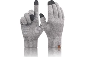 TRENDOUX Guanti Invernali in Lana Merino: Guanti Termici Flessibili Touch Screen per Uomo Donna, Tessuto Morbido Caldo Adatto per Corsa Bici Trekking Ciclismo Alpinismo Smartphone