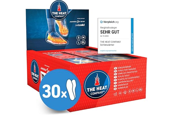 THE HEAT COMPANY Semelles Chauffantes - Extra Chaud - 8 Heures de Chaleur - Chaleur immédiate - autochauffante - purement Naturel – Small, Medium, Large, X-Large - 5, 10 ou 30 Paires