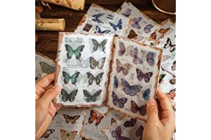AVECMOI 20 Hojas (180 piezas) Washi Pegatinas de Mariposas para Scrapbooking, Diario, Bullet Journal, Tarjeta, Colorido Set de Pegatinas de Mariposas Bonitas