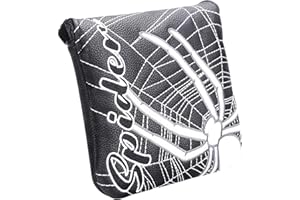 BIG TEETH Cubierta cuadrada para mazo de golf para putter TaylorMade S p i d e r X EX Tour magnético/gancho y bucle de piel sintética