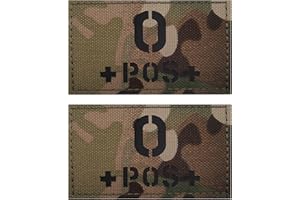 ODSS Parches tácticos reflectantes IR, doble Plus tipo de sangre, O+, POS positivo, etiquetas de identificación de grupo, insignias de moral militar