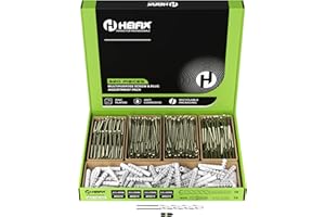 Heifix 320-Piece Wall Plug and Screw Set In Eco Storage Box - FREE 6mm Masonry Drill Bit and PZ2 Bit - Assorted Sizes for Masonry and Wood, Ideal for DIY and Home Project