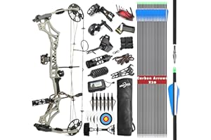 surwolf Compound Bow Kit, Hunting and Target, Limb Made in USA,Draw Weight 30-70 lbs Adjustable, Draw Length 19-31",up to IBO 320FPS Speed, Package with Archery Hunting Accessories