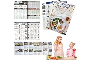TWEOZEK 3 Pcs Diabetic Food Chart & Meal Planner, Low Glycemic Index Food Guide Chart, Diabetic Food Chart Diabetic Food List Meal Planner Book,Foods To Avoid, Calories, And Glycemic Index (5.79 * 8.27in)