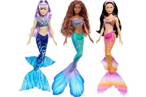 Mattel Disney Mała syrenka Syrenki siostry Zestaw z 3 lalkami syrenkami (Mala, Karina i Arielka) HND29