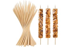 DSLSQD 100 Pieces Bamboo Skewers for Appetizers, 20cm Appetizer Skewers Wooden Sticks Kabob Sticks Cocktail Toothpicks for Appetizers Food BBQ Grilling Fruit Chocolate Fondue Crafting