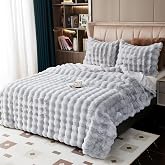 Cuddly Blanket Rabbit Plush Blanket Super Soft Blanket Thick 1000 g/m  Flannel Blanket Couch Blanket Warm Throw Sofa Blanket Versatile Blanket for Bed Sofa Bedroom Office White 230 x 250 cm