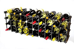 Cranville wine racks Madera Classic 30/40 Botella de Armario Superior de Roble Oscuro Manchado y galvanizado Estante del Vino del Metal ya montados