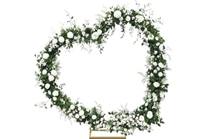 Fiita Kit d'arche de Ballons en métal incliné en Forme de cœur 2 x 2 m, avec 2 Poches à Eau pour Demande en Mariage, Saint-Valentin, décoration de fête d'anniversaire