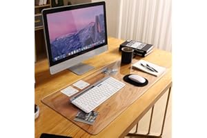 Yanen Protector de escritorio transparente, 90 x 40 cm, PVC transparente, borde redondo antideslizante, protector de mesa impermeable, alfombrilla de escritorio para oficina, hogar, escuela