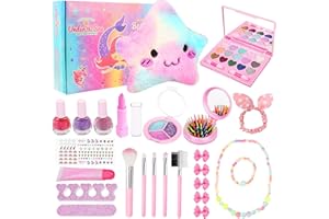 Joyhoop Set de Maquillaje para Niñas 3＋ Años, Exquisite No Tóxico Maletin Maquillaje Niñas Lavable, Juguetes Niña de Maquillaje para Princesas, Juegos de Maquillaje, Regalos Navidad Niña Originales