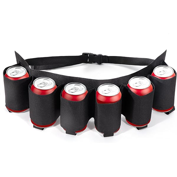 Cintura Portabirra Regolabile - Per 2 Bottiglie/Lattine, Pelle PU, Per Feste E Outdoor